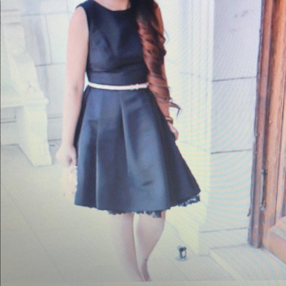 NWT Jason Wu Blk Flared Dress w/ Nude Patent Belt - Picture 5 of 8